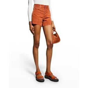 AG Adriano Goldschmied Alexxis Ribbed Cord High Rise Wedgie Cut Off Shorts